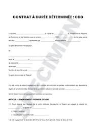 P?riode d'essai contrat de travail. Contrat De Travail A Duree Determinee Cdd Modele Startdoc