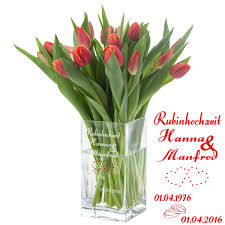 Hochzeitstag im zeichen des rubins. Vase Rubinhochzeit Personliche Geschenkidee Fur Frauen Ab 60