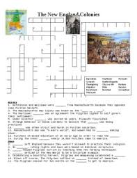 Complete the puzzle by reading the clues below. New England Colonies Puzzle Worksheets Teaching Resources Tpt