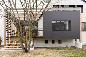 Extension Arradon Bois Bioclimatique Et Beaute Extension Maison Bois Maison Architecte Terrasse Sur Pilotis