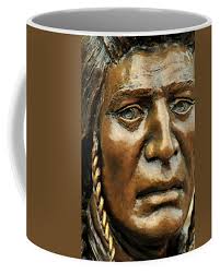 Nez Perce Indian Bronze, Joseph, Oregon Coffee Mug by Theodore Clutter