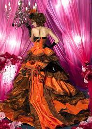 Gorgeous Halloween Wedding Dress In Orange And Black Halloween Wedding Dresses Orange Dress Wedding Halloween Wedding