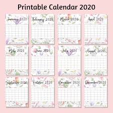Welcome back to download minimalist printable calendar templates for the. Beautiful Floral Free Printable Calendar 2020 For Mommies