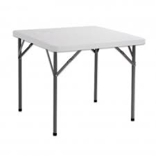 Table De Jardin Carree Pliante 87cm Plastique Blanc