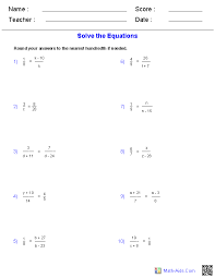 Teachers often have to manually type up math worksheets for students. Algebra 1 Worksheets Equations Worksheets