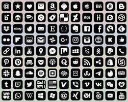 Socialmediaicons 98 13 Types Iconshape Whiteonblack Etsy Social Media Icons Iphone App Design App Icon