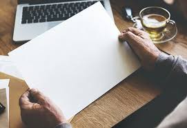 Download Premium Image Of Senior Man Holding A Blank Paper 55720 Stationery Mockup Image Hold On