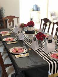 Happy 14th Birthday To My Baby Girl Red Black White Party Decoration Stripe Red Birthday Party Black And White Party Decorations Red Party Decorations