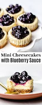 Gluten Free Mini Cheesecakes With Blueberry Sauce Veronika S Kitchen Recipe In 2020 Mini Cheesecakes Mini Cheesecakes Easy Blueberry Cheesecake Recipe