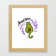 Avo Cat O Art Prints Avocado Art Fun Art Print Art Prints
