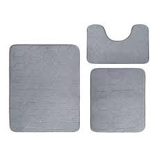 Add comfort underfoot and protection to the floor with a contour bath rug for a half or full bathroom. Navegando Bath Mat Rug 3 Piece Set Large Small And Contour Bathroom Rug Set Ultra Soft Non Slip Memory Foam Bathroom Bath Rugs Grey