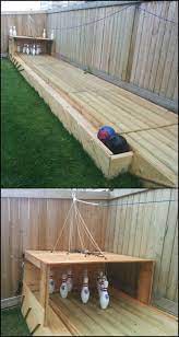 Build A Backyard Bowling Alley Diy Backyard Backyard Backyard Games