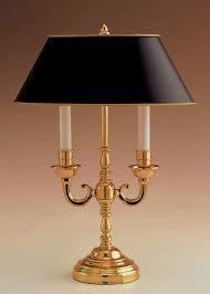 Polished Brass Candelabra Table Lamp On Off Switch At Rear Of Base Shade Black Parchment White Lined With Gilt Trim Lamp Table Lamp Traditional Lamps