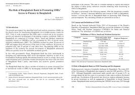 Pdf The Role Of Bangladesh Bank In Promoting Smes Access To Finance In Bangladesh