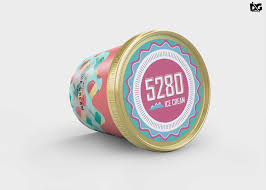 Free Psd Ice Cream Tub Label Mockup Ice Cream Tubs Ice Cream Ice