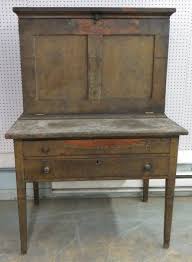 60 Primitive Hepplewhite Overseers Desk In Old Paint H Lot 60 Primitive Furniture Primitive Homes Primitive Decorating Country
