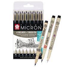 Once you have worked with them, youll understand why they are a favourite in the bullet journal world. Sakura Pigma Micron Fineliner 6 Set 1 Brush Pen 1 Pn Pen Store