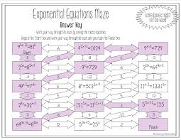 Exponent Rules Worksheet Answers Exponential Equations Maze In 2020 Solving Quadratic Equations Exponential Mathematics Worksheets