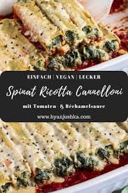 Vegane Spinat Ricotta Cannelloni Rezept Rezepte Vegetarisch Kochen Ricotta