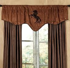 Chestnut Suede Horse Valance Western Curtains Curtains Living Room Shabby Chic Curtains