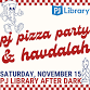 PJ Pizza Party and Havdalah event in Lenox, MA