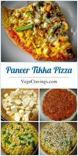 Paneer Tikka Pizza Recipe Vegecravings Recipe Paneer Tikka Indian Food Recipes Vegetarian Vegetarian Pizza Recipe