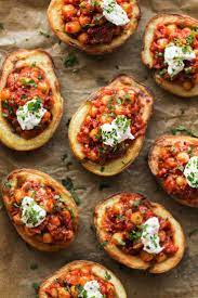Vegan Potato Skins With Smoky Chickpeas Lazy Cat Kitchen Recipe Potato Skins Vegan Potato Vegan Dinners