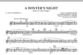 Rick Kirby A Winter S Night Based On Silent Night Eb Alto Saxophone 2 Sheet Music Pdf Notes Chords Christmas Score Concert Band Download Printable Sku 300508