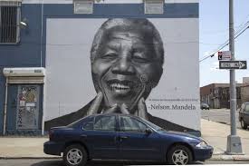 Nelson Mandela at Mural Wall in Williamsburg Section in Brooklyn Editorial  Stock Image