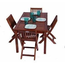 Classic Kids 5 Piece Teak Table And Folding Chair Set By Jazty 569 99 Child Outdoor Furnit Kids Table Chair Set Kids Table And Chairs Kids Outdoor Furniture