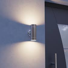 wandleuchte wedo fur aussen chrom matt edelstahl ip44 zweiflammig up downlight inkl 2 gu10 led lampen fur amazon alexa di led lampe wandleuchte lampen