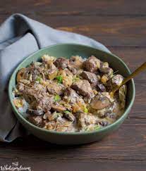 Simple & perfect for those busy weeknights! Slow Cooker Beef Stroganoff Paleo Dairy Free Whole 30 Wholesomelicious