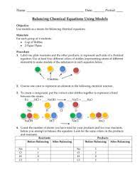 1 the first step in balancing a chemical equation is to count each type of atom in reactants and products. Balancing Chemical Equations Using Models