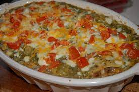 Used bowtie pasta and only 1 c of cheese to reduce calories. Shredded Pork Enchilada Casserole 3hungrymonkeys