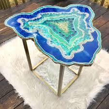Geode Side Table Geode Side Table Resin Art