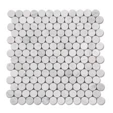 If you require mosaic floor tiles please see the r11 anti slip tiles which are perfect for wet room tiles and swimming pools. Bianco Carrara White Marble Penny Round Mosaic Tile Penny Round