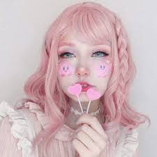 Amazon Com Pastel Pink Short Curly Wavy Wigs With Bangs For Women 14 Lovely Light Pink Bob Wig Beauty