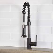 Soka kitchen faucet oil rubbed bronze commercial kitchen sink faucet with pull down sprayer kitchen faucet bronze with deck plate single handle modern rv kitchen faucet orb, 3 function laundry faucet. Basics Pro Style Spring Sprayer Kitchen Faucet Oil Rubbed Bronze Kitchen Sink Faucets Tools Home Improvement Urbytus Com
