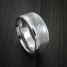 Damascus Steel In Cobalt Chrome Wedding Band Custom Made In 2020 Damascus Steel Ring Custom Wedding Rings Damascus Steel