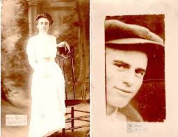 Possibly at the Warrow or Coulta Post Office approximately1920. Charlie  Cuddeford, his Mother Mrs Puckridge, Jim Cuddeford, Janet Roberts, Ted  Cuddeford.