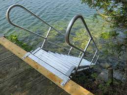 Our aluminum marine stair can be easily carried and installed by two individuals. Aluminum Stairs Alumidock