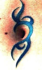 Tribal design pattern with a spiral encircling the belly button resembles a sun design. Belly Button Tattoo Button Tattoo Love Tattoos