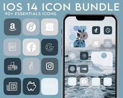 Iphone Home Screen Ios 14 System Icons Pack Download Blue Etsy Homescreen Iphone Wallpaper App App Icon