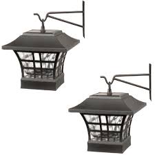 【easy installation】the installation of outdoor hanging solar lights are simple, just turn the switch to on. Hampton Bay Solar Led Post Cap Lights With Hook 2 Pack The Home Depot Canada