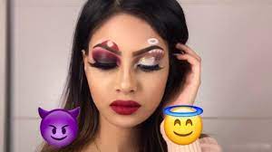 Angel look is the most innocent look for the halloween occasion. Halloween Devil Vs Angel Make Up Tutorial Youtube
