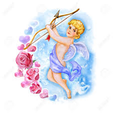 Aquarell Zeichnung Von Amor Liebe Engel Mit Flugeln In Den Himmel Heilig Valentinstag Grusskartenentwurf Gut Aussehend Blonder Mann Mit Pfeil Und Bogen Eros Gott Der Liebe Hand Gezeichnet Malerei Fugen Sie Ihren Text Lizenzfreie Fotos