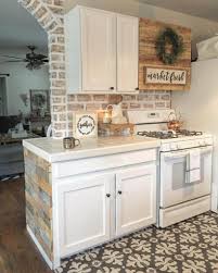 Old World Exposed Brick Kitchen Arch Small Farmhouse Kitchen Rustic Kitchen Cabinets Farmhouse Kitchen Backsplash