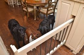 A Slide Out Gate Between Two Cabinets Keeps The Dogs Out Of The Living Room And Glides Completely Out Of The Way When Not In Us Hidden Rooms Dog Gate Dog Rooms