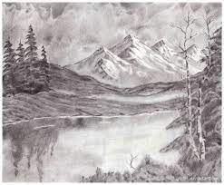 How to draw a realistic landscape, draw realistic mountains. Mountain Landscape Pencil Drawing Novocom Top