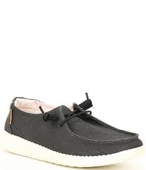 Find our selection of black comfortable shoes, from canvas to suede, black is great when a smarter look is required. Hey Dude Women S Wendy Washable Chambray Slip Ons Dillard S